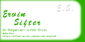 ervin sifter business card